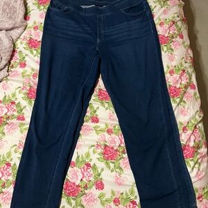 Pure Jill Dark Indigo Stretch Pull On Jean Pants 2 pair Size L